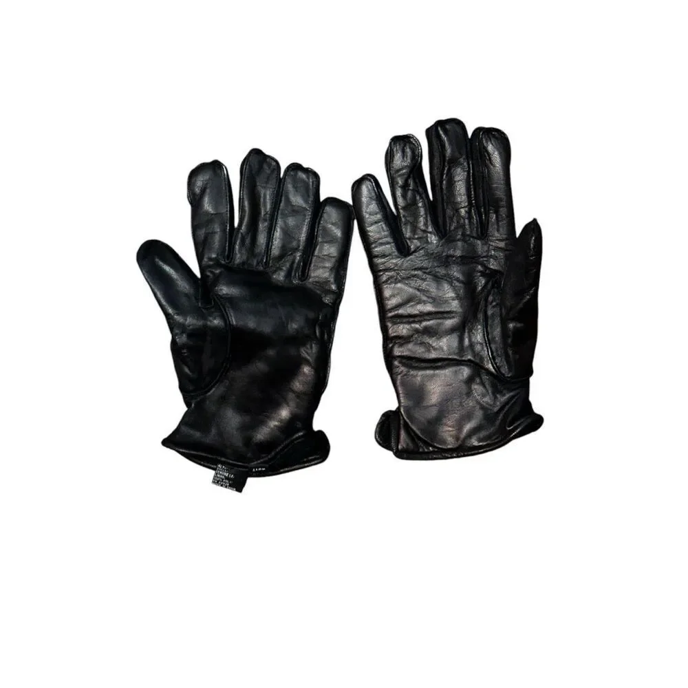 NICE VINTAGE STYLE Womens warm Lined BLACK GENIUNE Leather Gloves size large